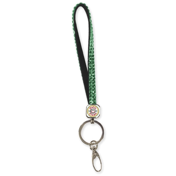 Bling key strap with a charm and flat polished split ring... from ASI 66390 LarLu