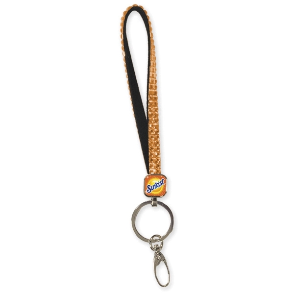 Bling key strap with a charm and flat polished split ring... from ASI 66390 LarLu