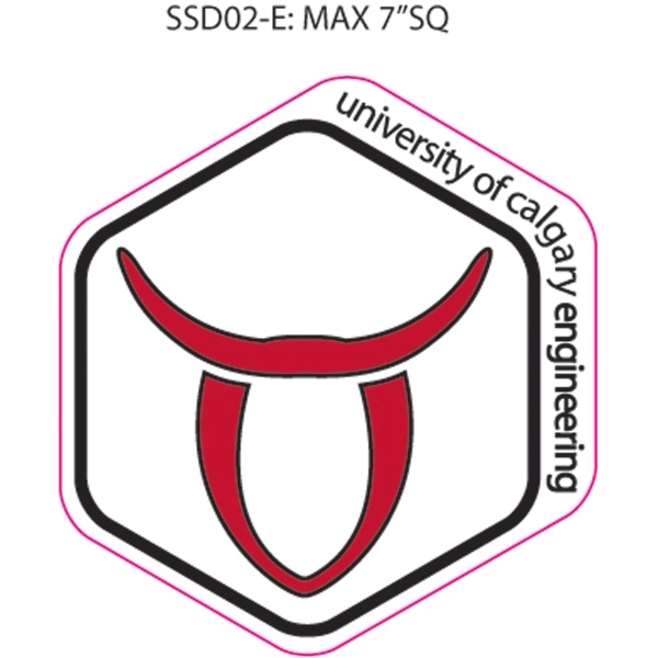 Custom shaped vinyl decal, 4.1" to 7.0" square inches.... from ASI 79392 Premiums Plus Inc