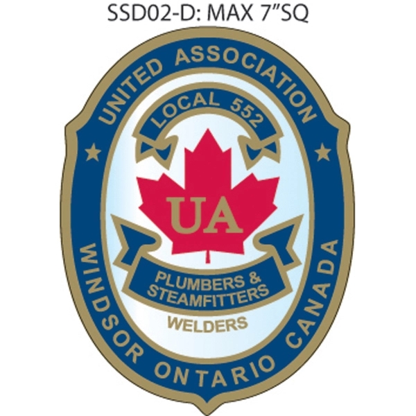 Custom shaped vinyl decal, 4.1" to 7.0" square inches.... from ASI 79392 Premiums Plus Inc