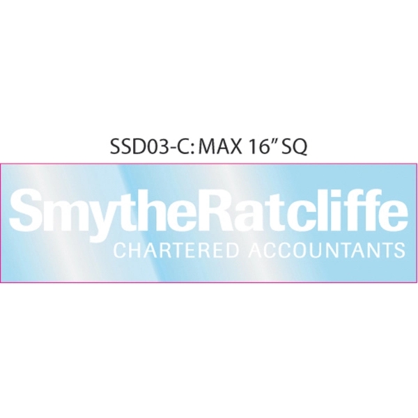 Custom shaped vinyl decal,  7.1" up to16" square inches.... from ASI 79392 Premiums Plus Inc