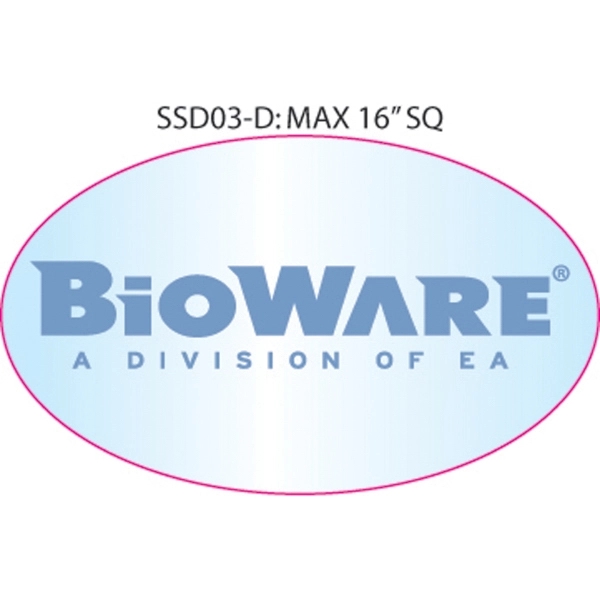 Custom shaped vinyl decal,  7.1" up to16" square inches.... from ASI 79392 Premiums Plus Inc