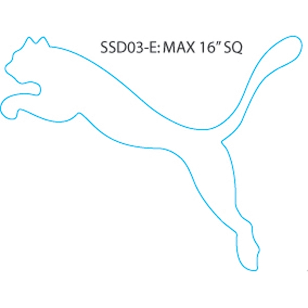 Custom shaped vinyl decal,  7.1" up to16" square inches.... from ASI 79392 Premiums Plus Inc
