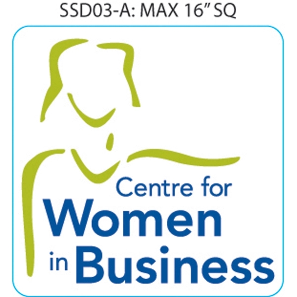 Custom shaped vinyl decal,  7.1" up to16" square inches.... from ASI 79392 Premiums Plus Inc