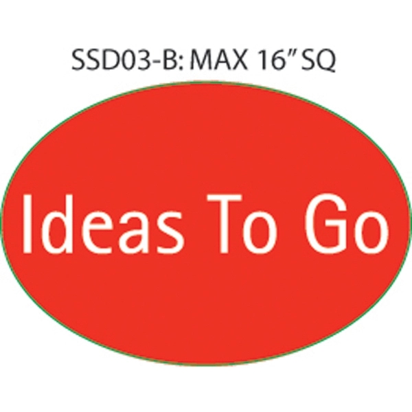 Custom shaped vinyl decal,  7.1" up to16" square inches.... from ASI 79392 Premiums Plus Inc