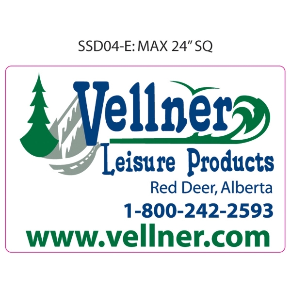 Custom shaped vinyl decal,  16.1" up to 24" square inches.... from ASI 79392 Premiums Plus Inc