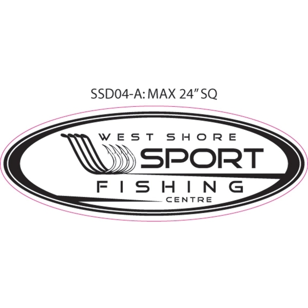 Custom shaped vinyl decal,  16.1" up to 24" square inches.... from ASI 79392 Premiums Plus Inc