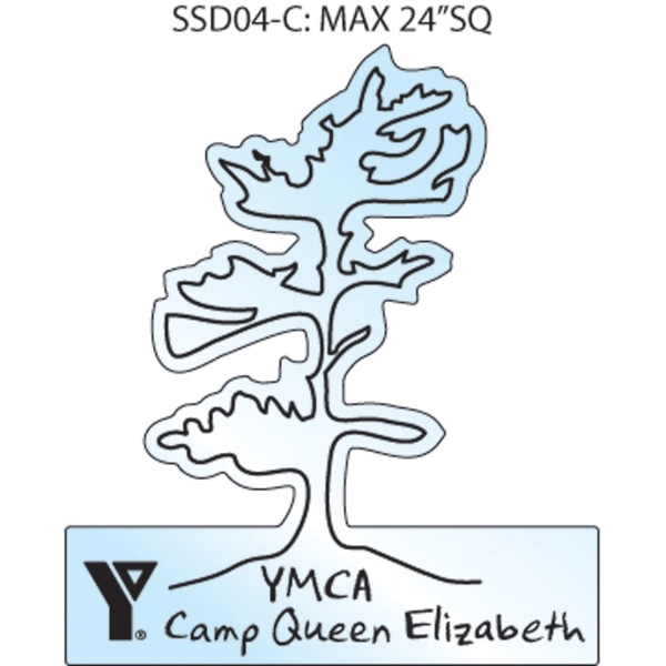 Custom shaped vinyl decal,  16.1" up to 24" square inches.... from ASI 79392 Premiums Plus Inc