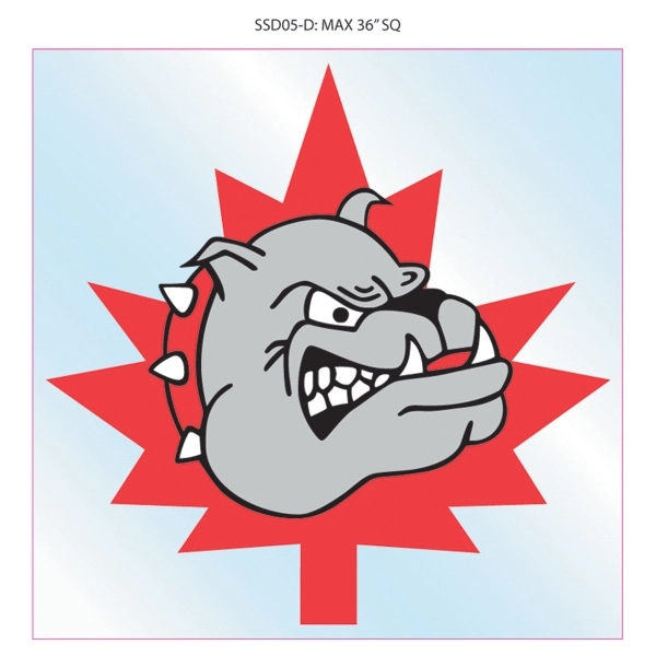 Custom shaped vinyl decal,  24.1" up to 36" square inches.... from ASI 79392 Premiums Plus Inc