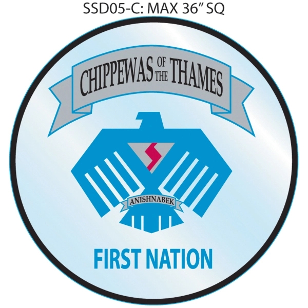 Custom shaped vinyl decal,  24.1" up to 36" square inches.... from ASI 79392 Premiums Plus Inc