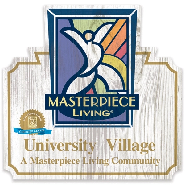 Custom shaped wood sign measuring 11" x 17" with quality graphics... from ASI 66390 LarLu