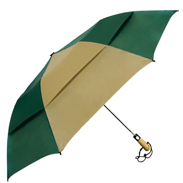 Vented folding golf-sized umbrella with unique automatic opening, 58" canopy arc... from ASI 89955 StrombergBrand / Stromberg Brand