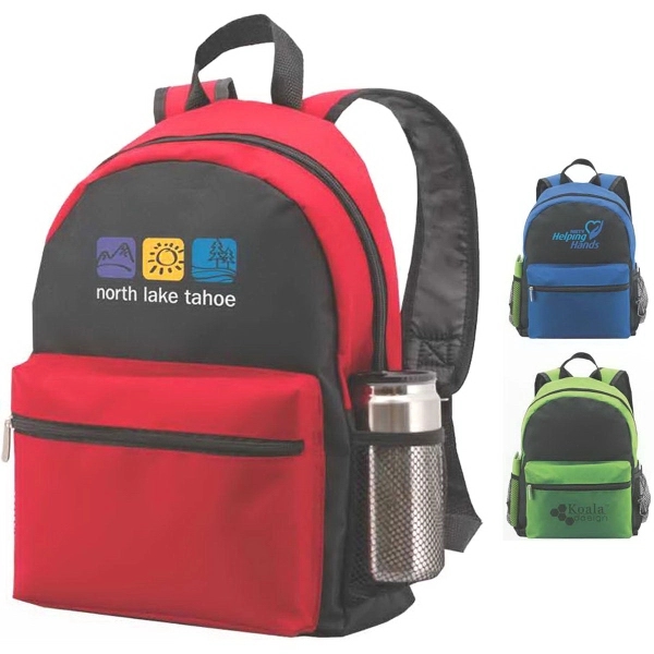 Backpack made 600 denier polyester measuring 11-1/2"W x 16" H x... from ASI 46755 Cosmo Promos