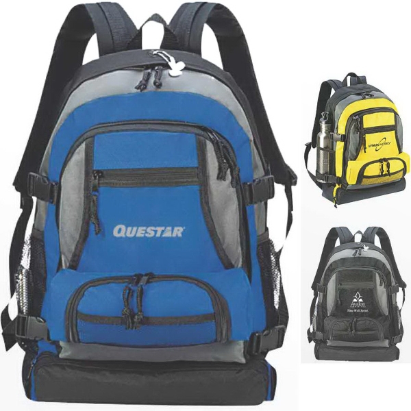 Backpack, 600 denier polyester and measures 13"W x 17"W x 7"D... from ASI 46755 Cosmo Promos