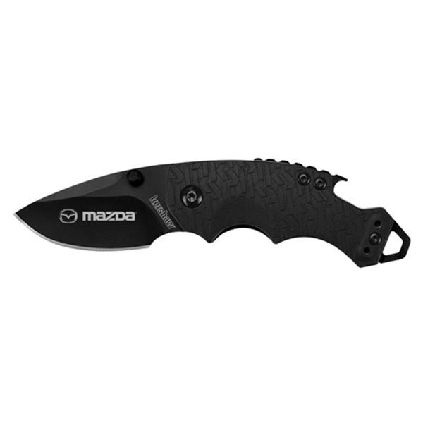 Compact, versatile and tough pocket knife with steel blade and textured... from ASI 46170 Compass Industries Inc