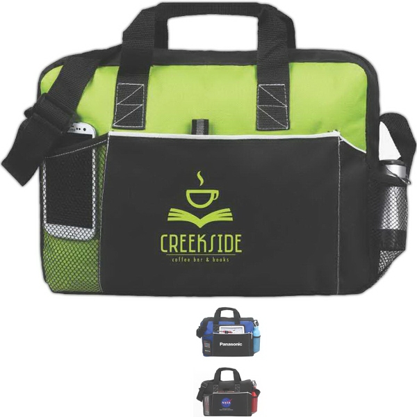 Stylish polyester tote with zippered main compartment and roomy pockets... from ASI 46755 Cosmo Promos