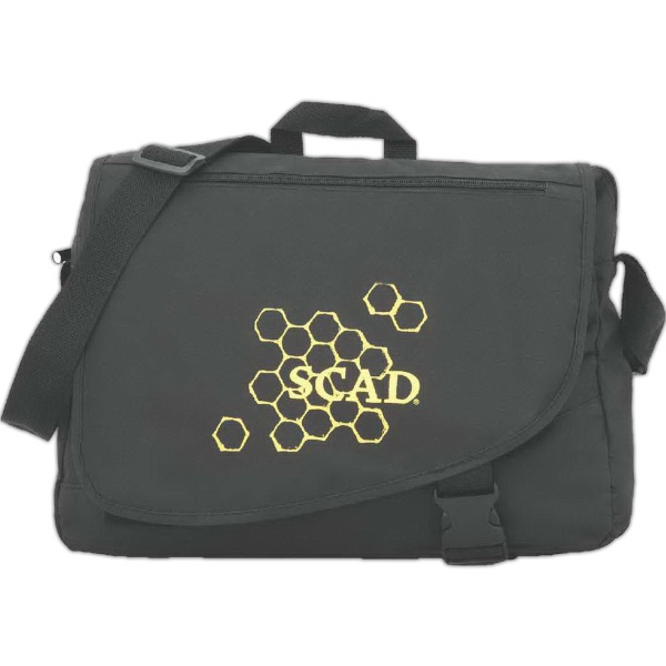 Polyester messenger bag with cell phone/smart phone holster, hidden pocket, strap.... from ASI 46755 Cosmo Promos