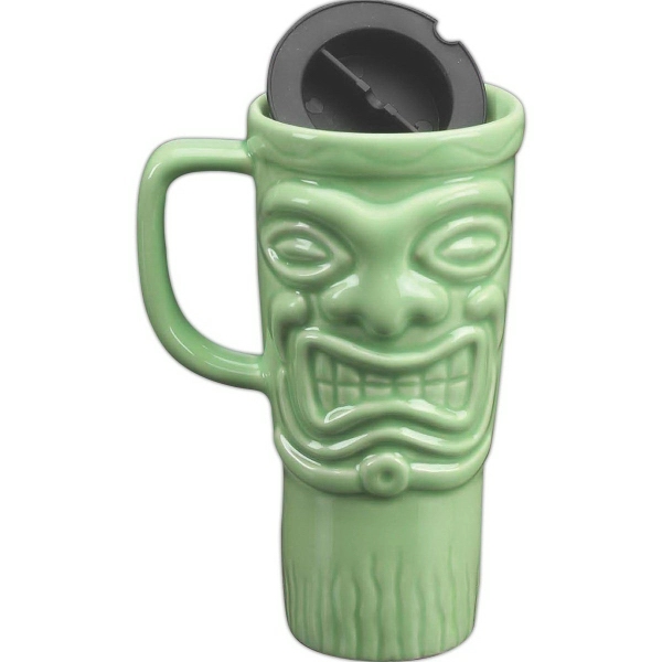 Ceramic 16 oz. tiki mug with lid.... from ASI 40261 Berney-Karp Inc / Creative Source