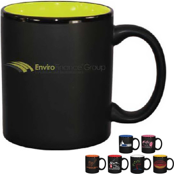 11 oz. HILO Black Matte out Glossy in Mug.... from ASI 36705 Archer's Decorative Glass Corp / Decorative Glass