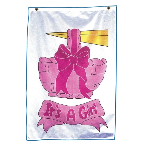 28" x 33" "It's A Girl" screen printed stock design flag.... from ASI 31260 AdCapitol / The Flag Factory®