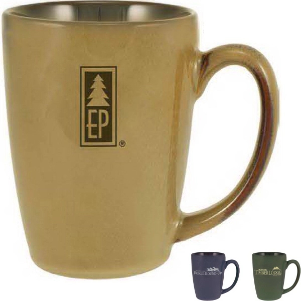 Ceramic mug with handle, 14 oz.... from ASI 36705 Archer's Decorative Glass Corp / Decorative Glass