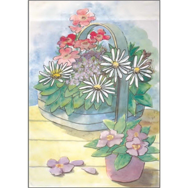 26" x 38" sublimated flag with two-sided flower basket design; fits... from ASI 31260 AdCapitol