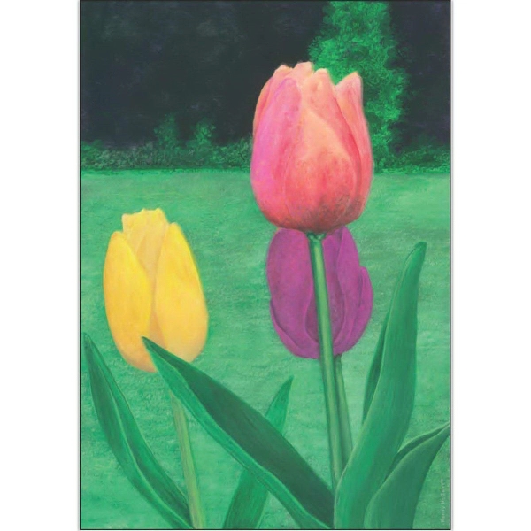 12" x 18" garden size sublimated flag with two-sided tulip garden... from ASI 31260 AdCapitol / The Flag Factory®