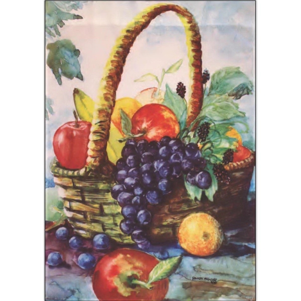 26" x 38" sublimated flag with two-sided fruit basket design; fits... from ASI 31260 AdCapitol / The Flag Factory®