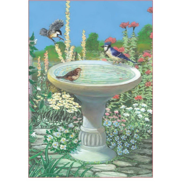 28" x 40" sublimated flag with two-sided garden birdbath design; fits... from ASI 31260 AdCapitol / The Flag Factory®