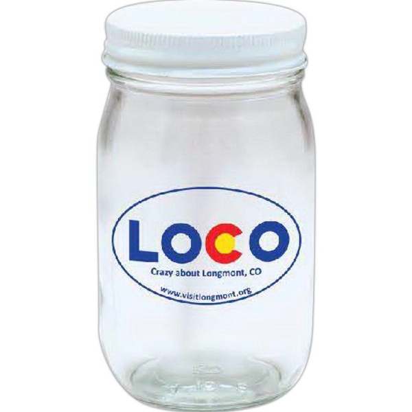 16 oz. Clear glass fun jar.... from ASI 36705 Archer's Decorative Glass Corp / Decorative Glass