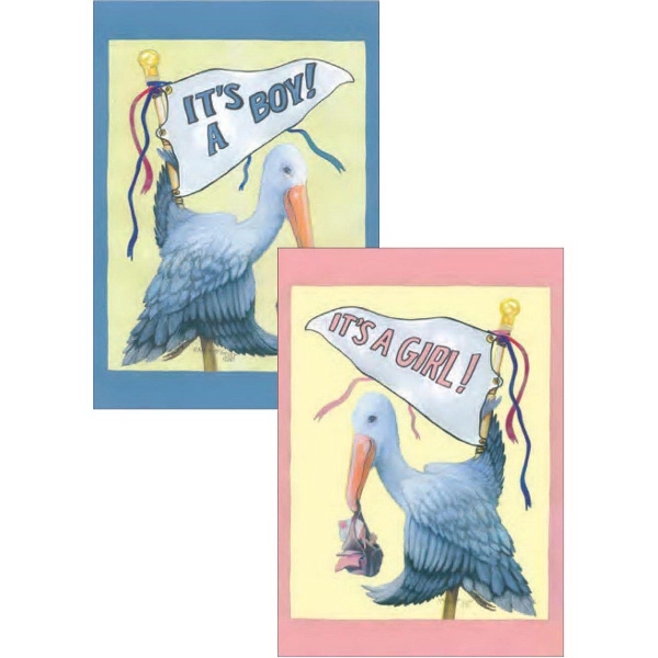 28" x 40" sublimated flag with two-sided It's A Girl design;... from ASI 31260 AdCapitol / The Flag Factory®