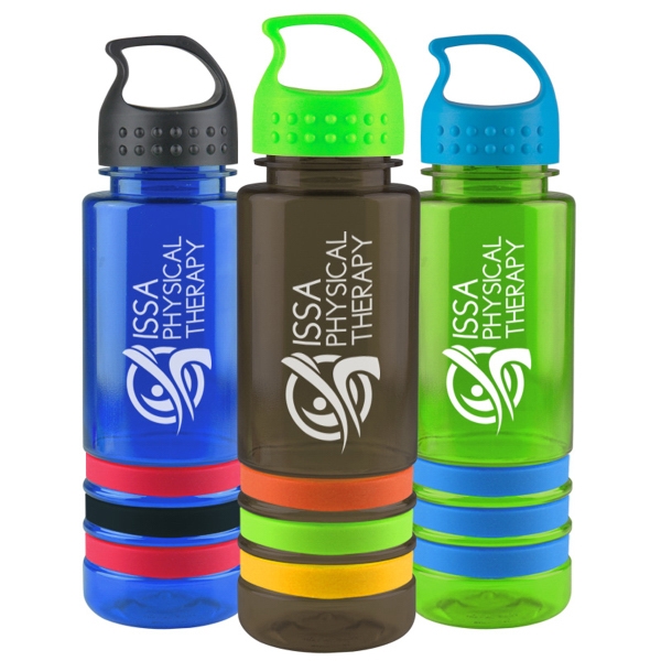 24 oz Tritan Stripe Bottle With A Crest Lid... from ASI 55990 Garyline / GaryLine®