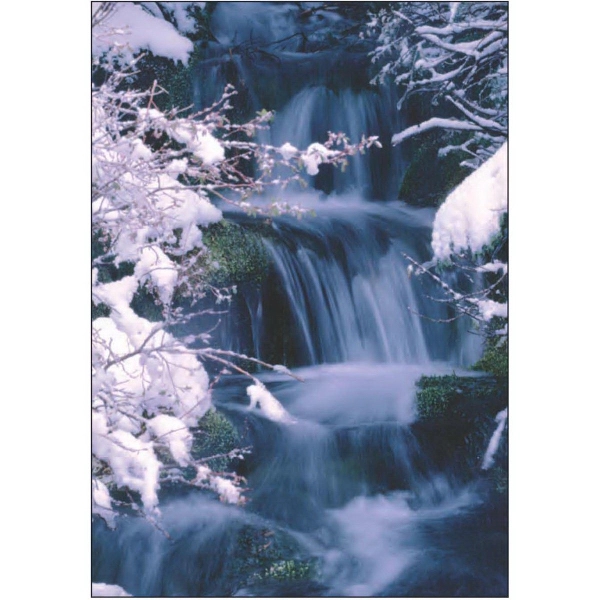 12" x 18" garden size sublimated flag with two-sided snowy waterfall... from ASI 31260 AdCapitol / The Flag Factory®