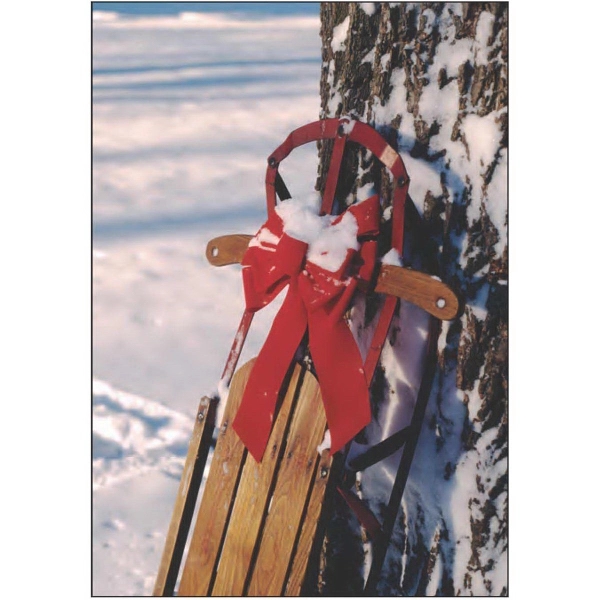 12" x 18" garden size sublimated flag with two-sided winter sled... from ASI 31260 AdCapitol / The Flag Factory®