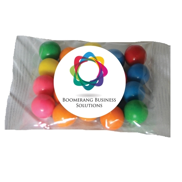 1.5 ounce bag of bubble gum balls with full-color 2" label.... from ASI 74601 Calico / Nuding Farms