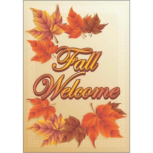 28" x 40" sublimated flag with two-sided fall welcome design; fits... from ASI 31260 AdCapitol / The Flag Factory®