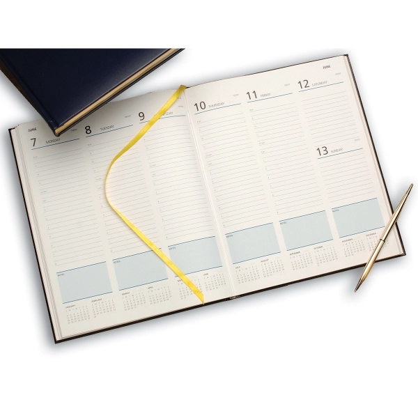 Large hardcover weekly desk diary with 1/2 hour appointment intervals... from ASI 48575 Datamax International Inc / The Datamax Collection