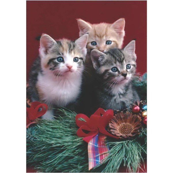 28" x 40" sublimated flag with two-sided Christmas kittens design; fits... from ASI 31260 AdCapitol / The Flag Factory®