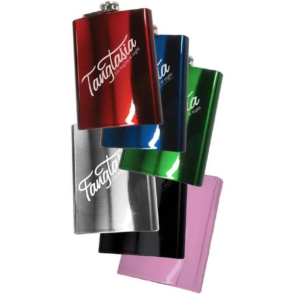 8 oz. Stainless flask.... from ASI 36705 Archer's Decorative Glass Corp / Decorative Glass