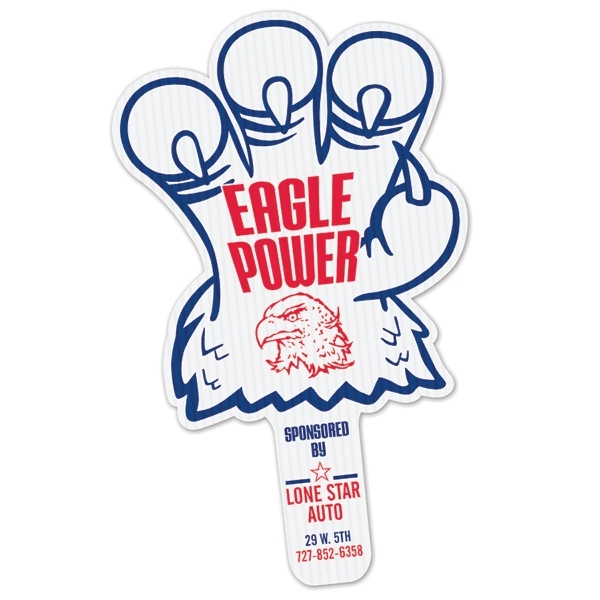 Weather resistant hand fan, made of corrugated plastic, approximately 8" x... from ASI 54322 FireSprint Printing / Pepco Poms