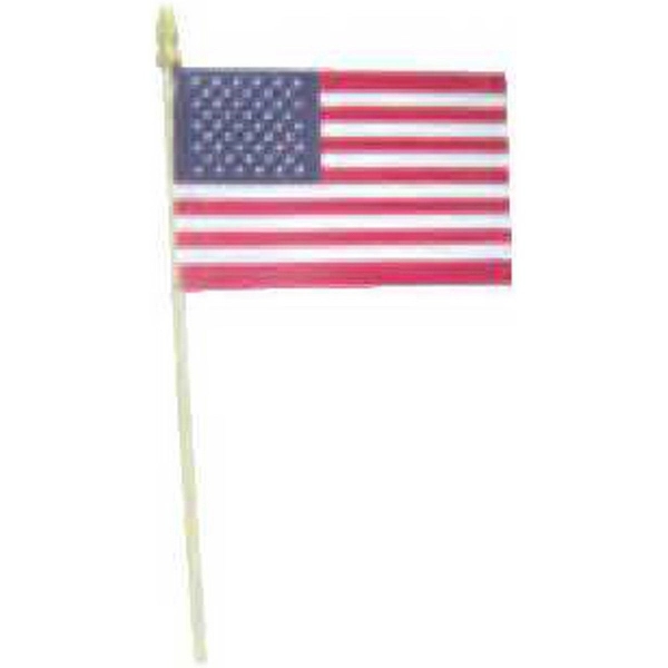 4" x 6" USA stick flag printed on non-fray, no-bleed poly... from ASI 31260 AdCapitol / The Flag Factory®