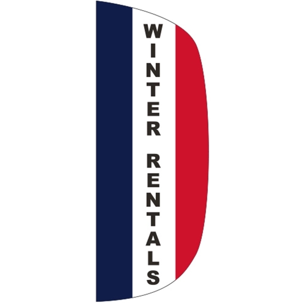 3 x 8' Winter Rentals message feather flag, flutter style.... from ASI 80228 Quinn
