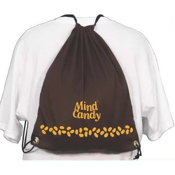 14" x 16" poly-cotton backpack with drawstring closure, spacious interior, black... from ASI 31260 AdCapitol