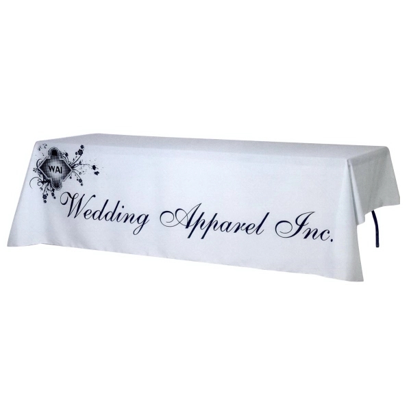 7 oz. woven polyester digital 8' draped table cover.... from ASI 68707 Marathon Mfg & Supply Co.