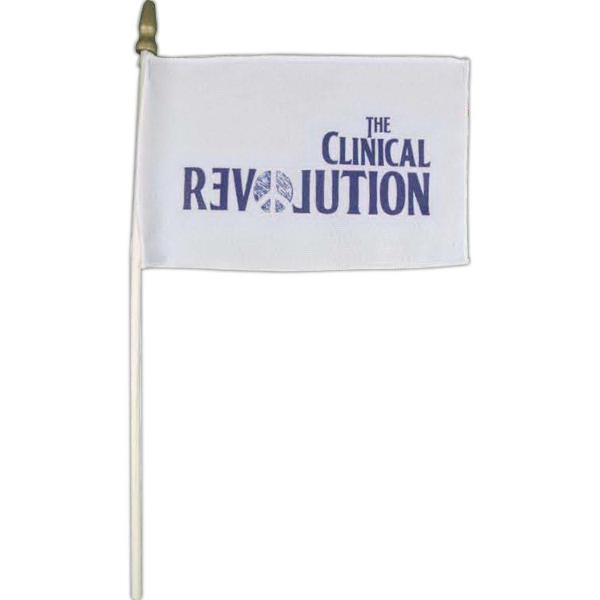 Photo color printed flag with purl stitched edge and plastic gold... from ASI 31260 AdCapitol