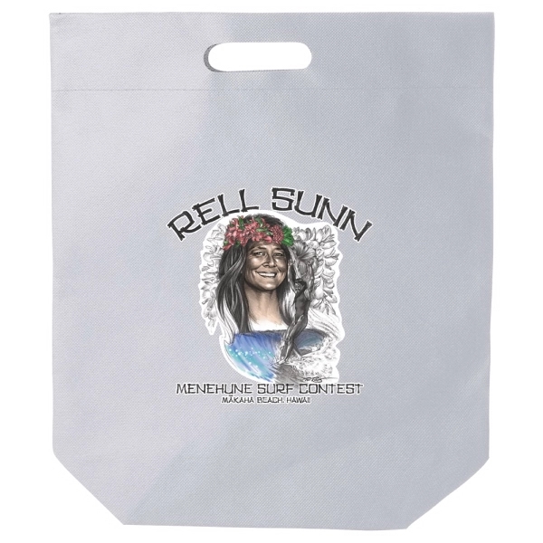 Reusable die cut tote bag is the perfect promo item for... from ASI 75731 PWS / Pacific Western Sales/Cater Line