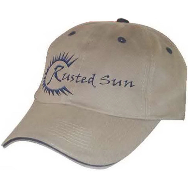 Low profile 6 panel baseball cap, with a sandwich bill.... from ASI 31260 AdCapitol