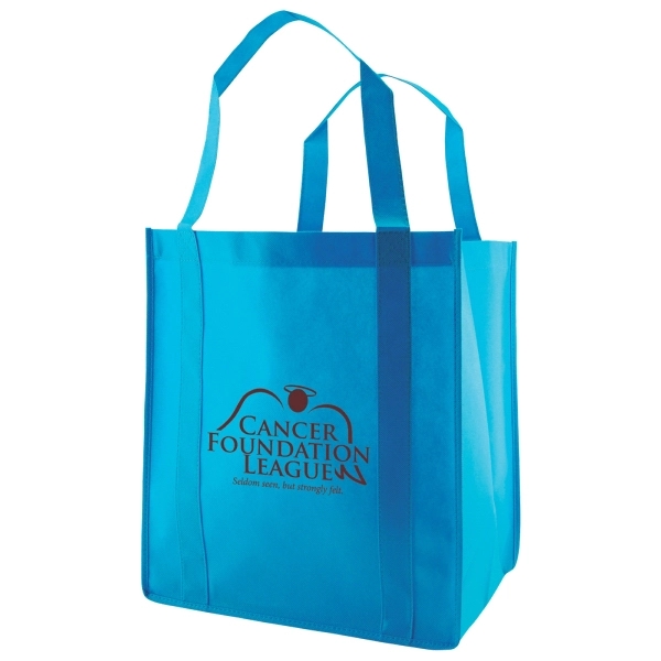 13" x 15" x 10" non-woven polypropylene grocery tote bag with... from ASI 75731 PWS / Pacific Western Sales/PWS