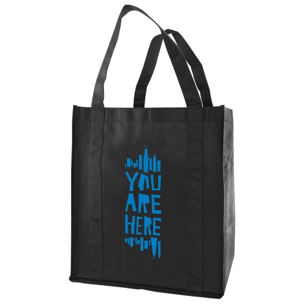 13" x 15" x 10" non-woven polypropylene grocery tote bag with... from ASI 75731 PWS / Pacific Western Sales/PWS