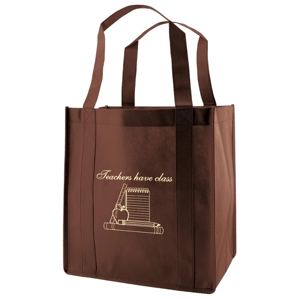 13" x 15" x 10" non-woven polypropylene grocery tote bag with... from ASI 75731 PWS / Pacific Western Sales/PWS